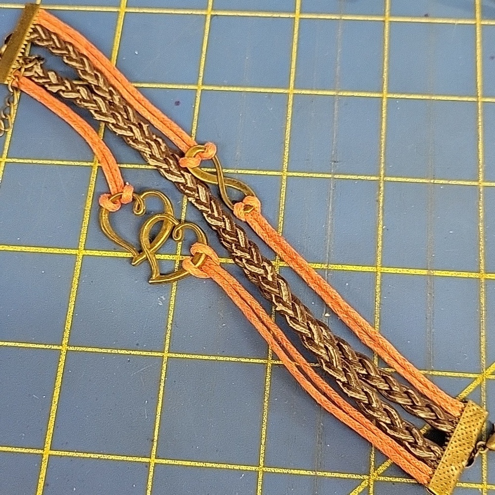 Multi Layer Vegan Leather Bracelet 7"